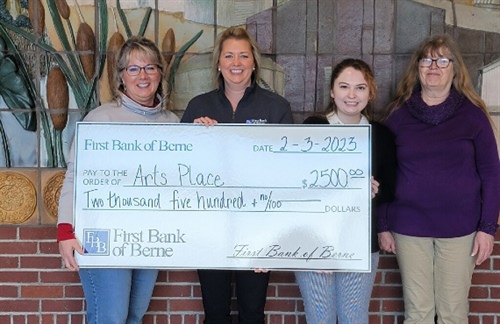 FIRST BANK OF BERNE DONATES TO ARTS PLACE